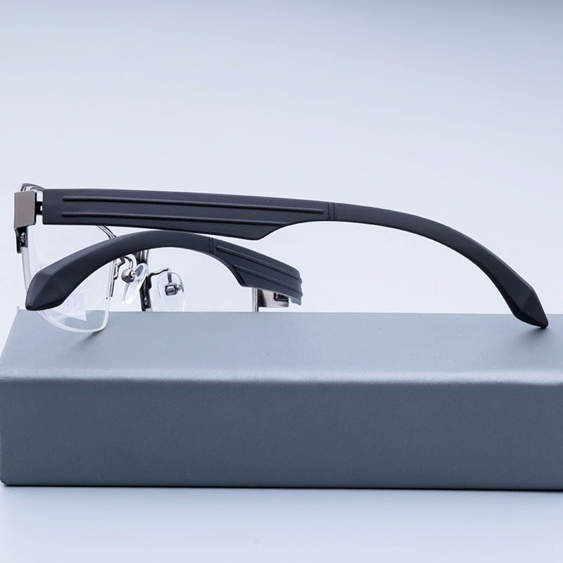 Half frame rectangle business metal retro personality metal frame casual glasses frame