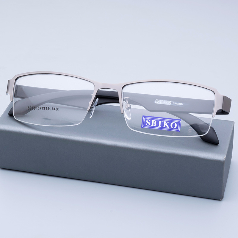 Half frame rectangle business metal retro personality metal frame casual glasses frame