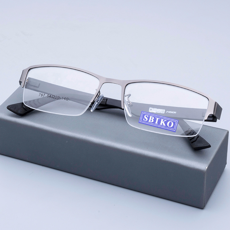 Business comfortable  marco de los lentes metal front TR90 temple optical frame glass