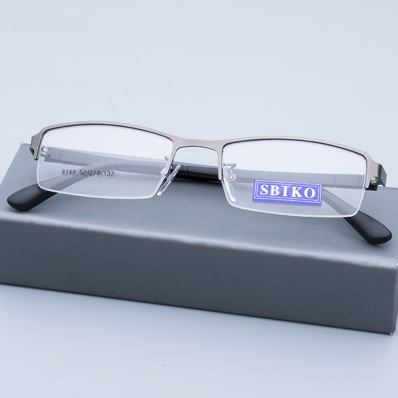 Customized fashionable half frame metal front tr90 temple optical frames