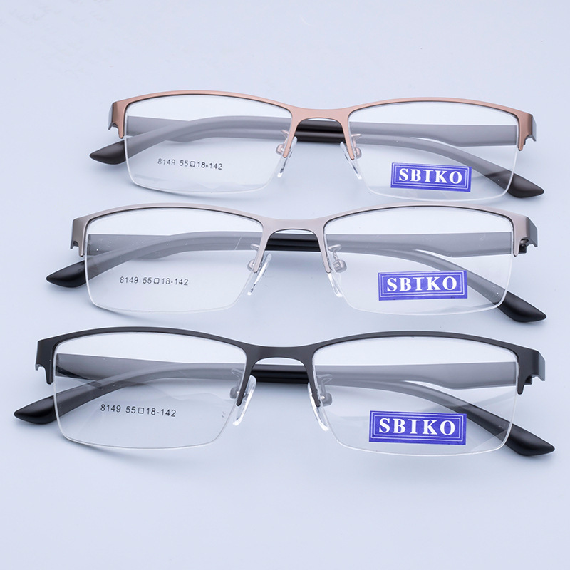 Half frame ultralight business classical mens frames optical glasses wide frame branded