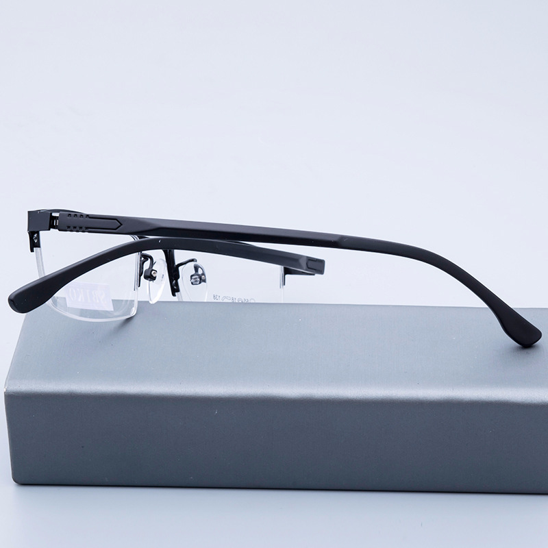 Comfortable unisex business metal frame half frame marco de los lentes wholesale TR90 optical frames