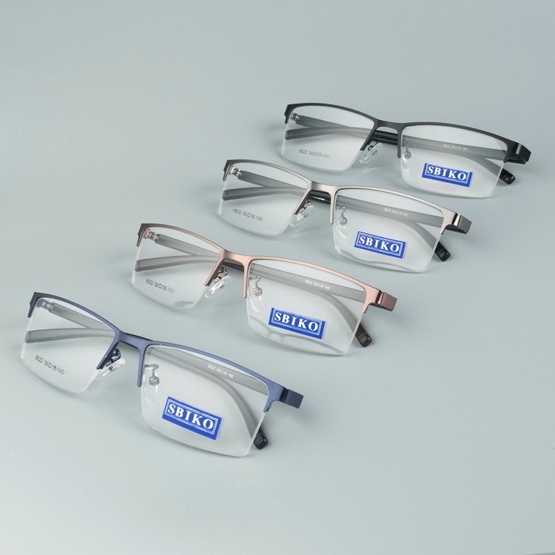 China hot sale metal half frame TR 90 glasses temple eyeglass frames optical eyewear frame