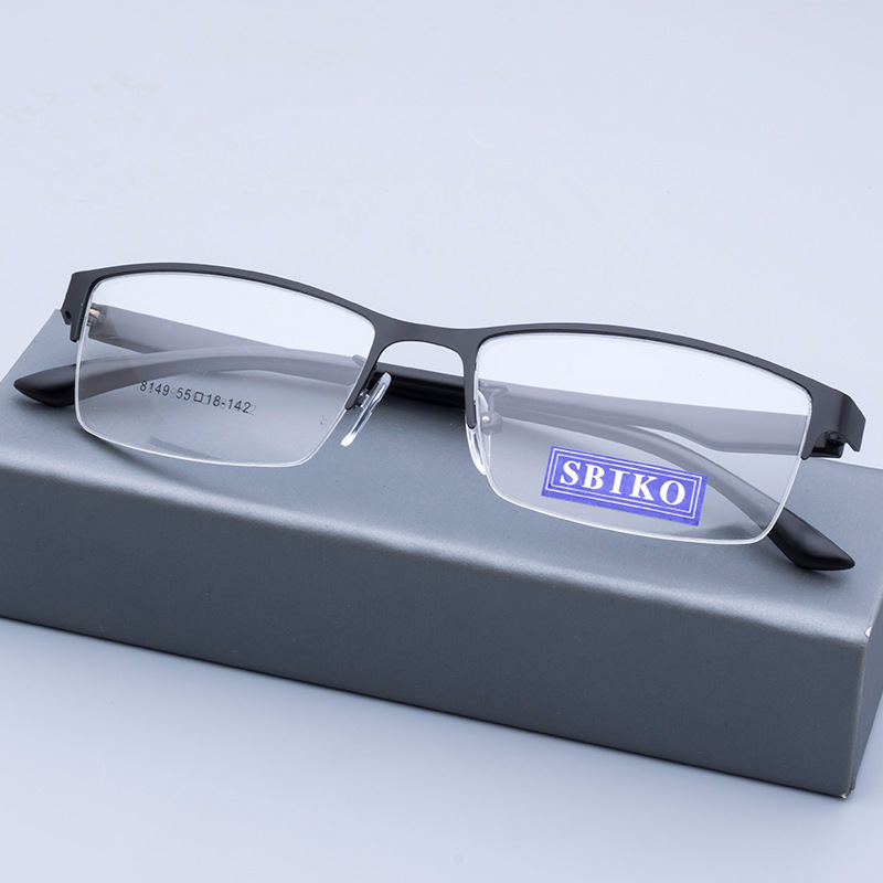 Half frame ultralight business classical mens frames optical glasses wide frame branded