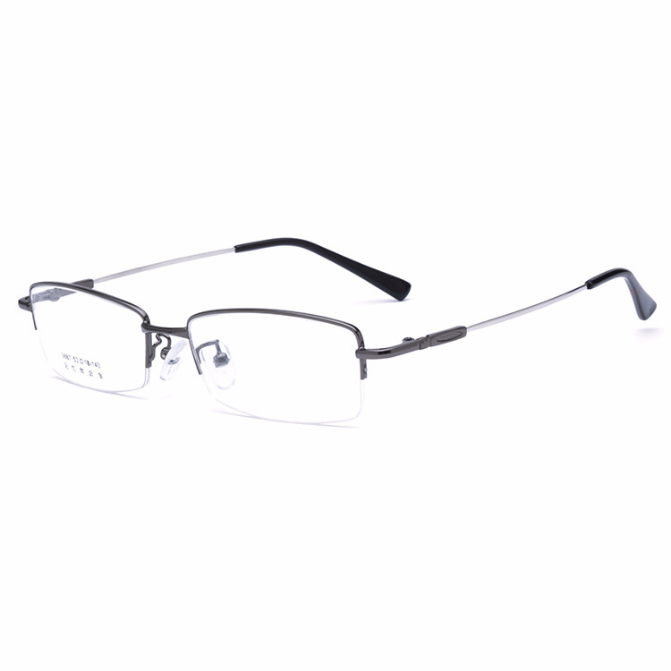 Trendy fashion women men vintage fashion half frame spectacle memory metal optical frame