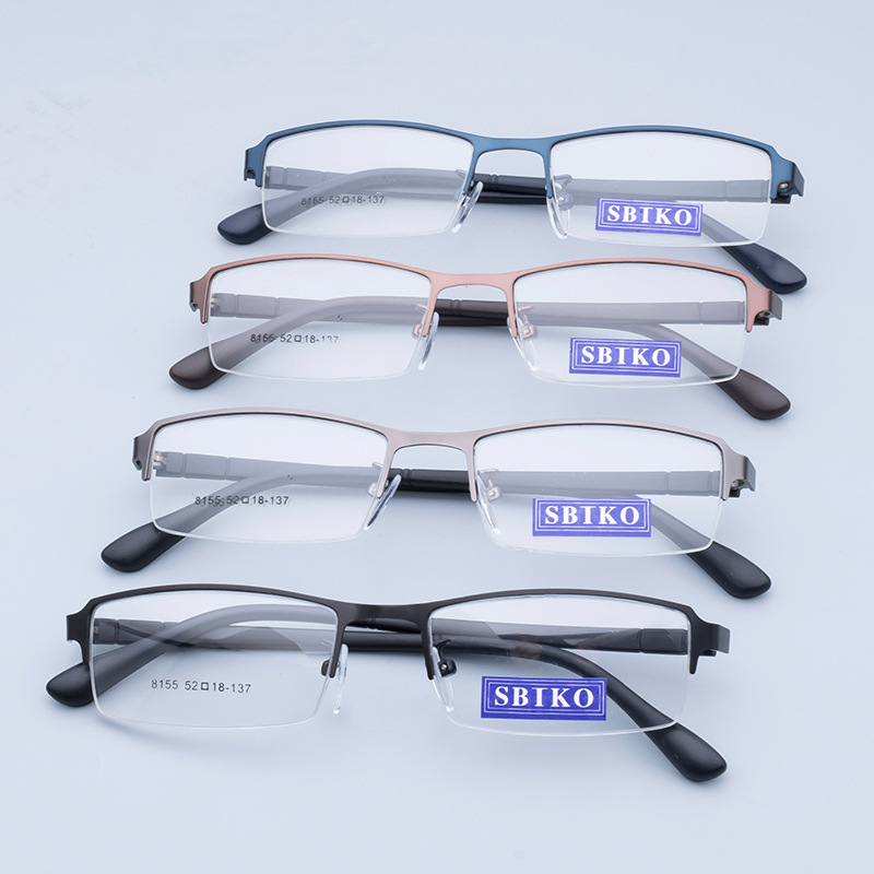 Customized fashionable half frame metal front tr90 temple optical frames