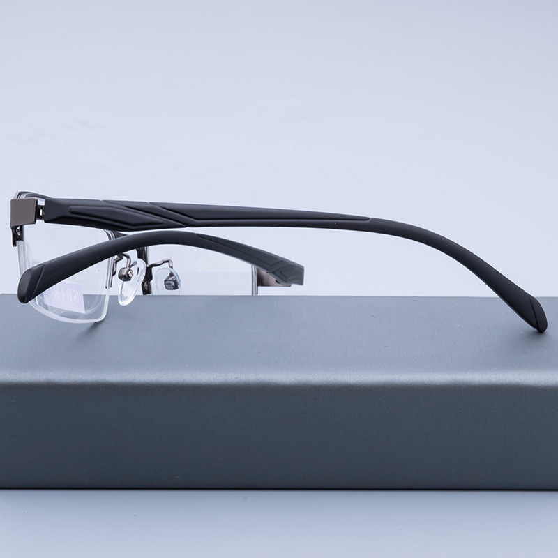 Ultralight hot sale half frame business eyeglasses mens rectangle optical eyeglasses frames
