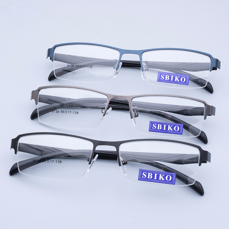 Ultralight hot sale half frame business eyeglasses mens rectangle optical eyeglasses frames
