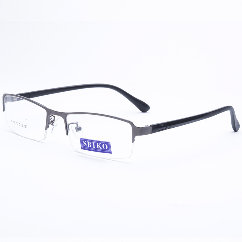 Customized fashionable half frame metal front tr90 temple optical frames