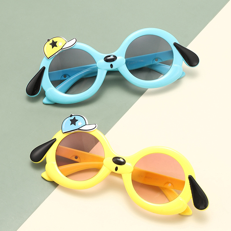 New children's sunglasses Cute puppy cartoon wind sunglasses fashion UV protection sunshade glasses