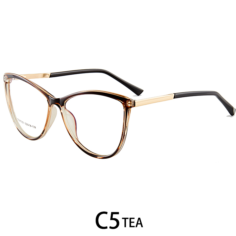 New Fashion Women TR87001 Anti Blue Light Glasses Eyewear Trends Red Blue Orange Gradient Color UV400 Computer Glasses