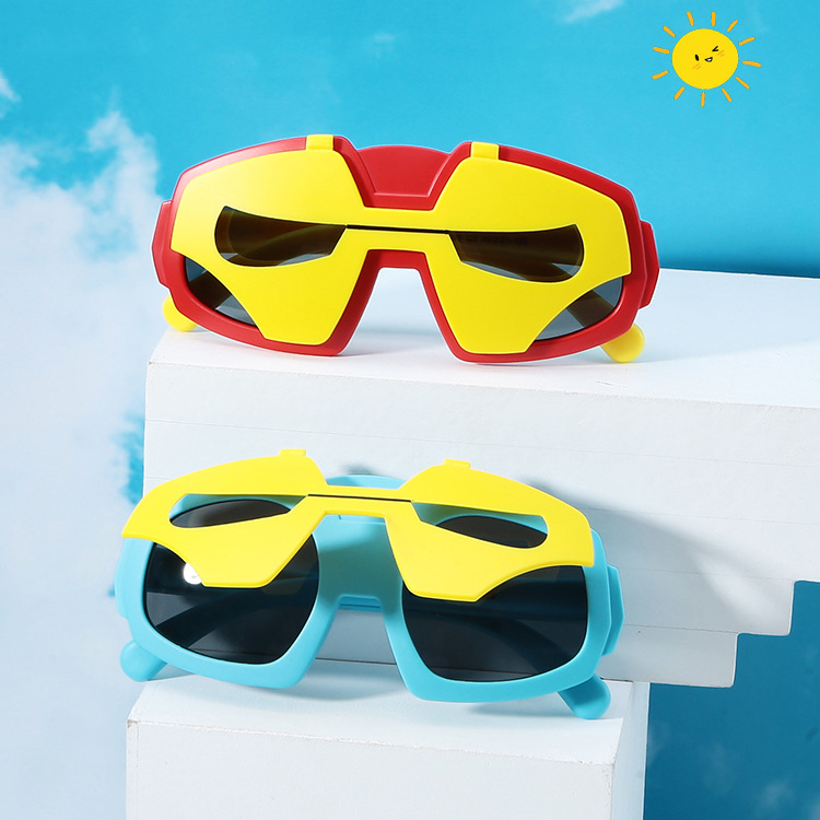 New children's polarized sunglasses boys and girls cartoon soft silicone sunscreen sunglasses Iron Man kids glasses