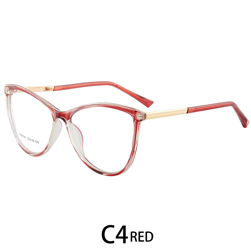 New Fashion Women TR87001 Anti Blue Light Glasses Eyewear Trends Red Blue Orange Gradient Color UV400 Computer Glasses