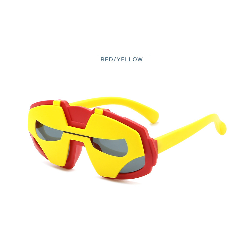 New children's polarized sunglasses boys and girls cartoon soft silicone sunscreen sunglasses Iron Man kids glasses