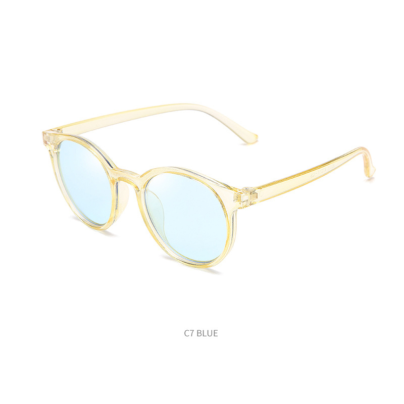 Retro children's cartoon sunglasses milk tea color cute children's glasses UV protection round frame baby sunglasses