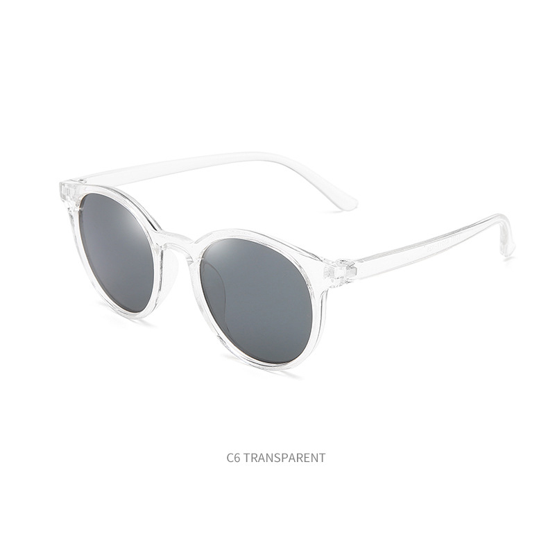 Retro children's cartoon sunglasses milk tea color cute children's glasses UV protection round frame baby sunglasses