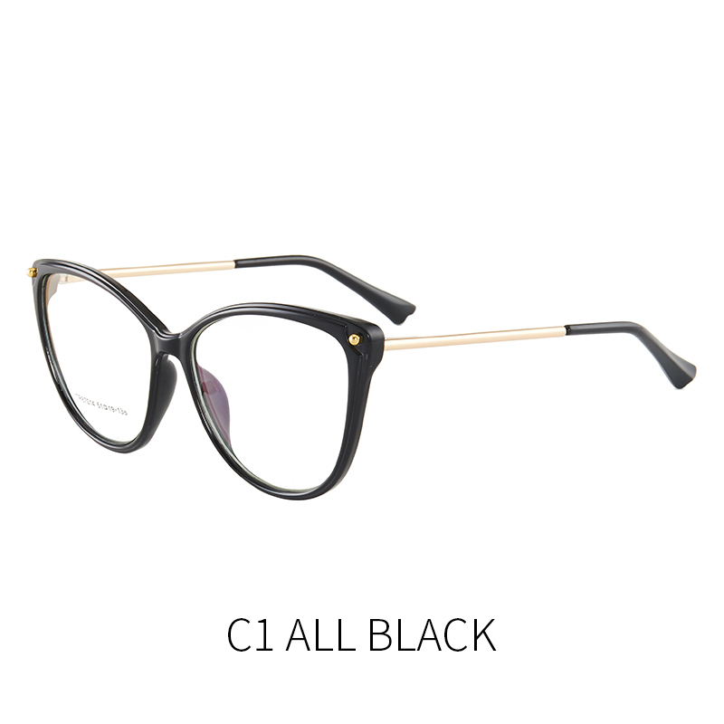 TR87014 Fashion Anti Blue Light Cat Eye Glasses Trendy Metal Optical Glasses Frame Women Designer Eyeglasses Frame