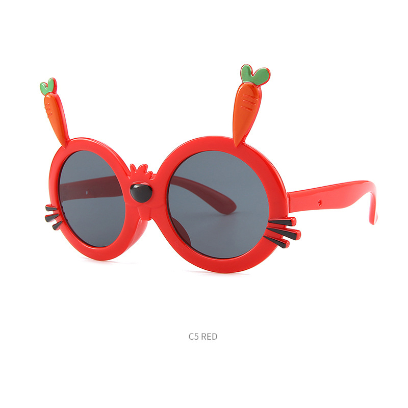 New children's sunglasses Fashion cartoon rabbit radish style sunglasses outdoor UV protection sunshade glasses