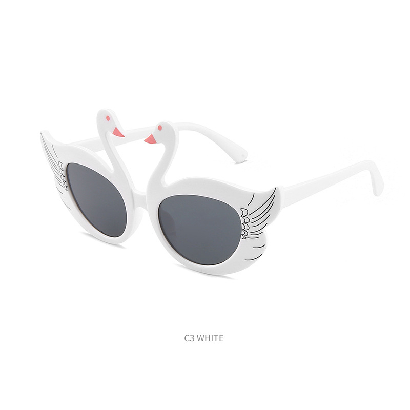 Children's sunglasses burst cute cartoon swan men's and women's baby sunglasses UV protection children's glasses wholesale