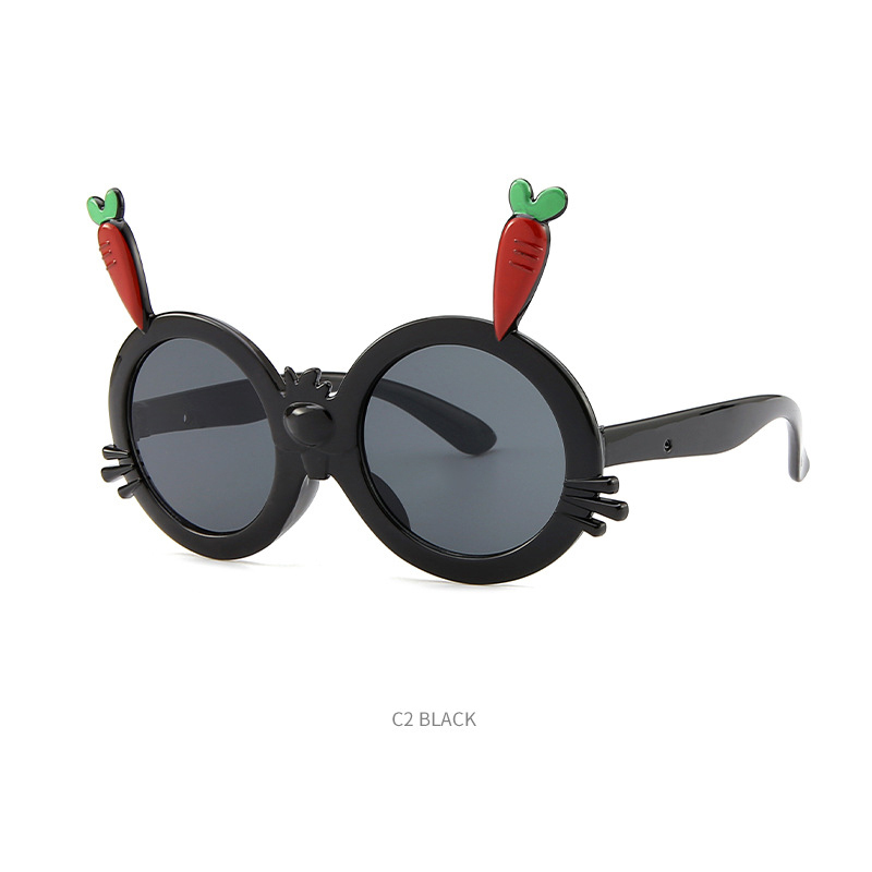 New children's sunglasses Fashion cartoon rabbit radish style sunglasses outdoor UV protection sunshade glasses
