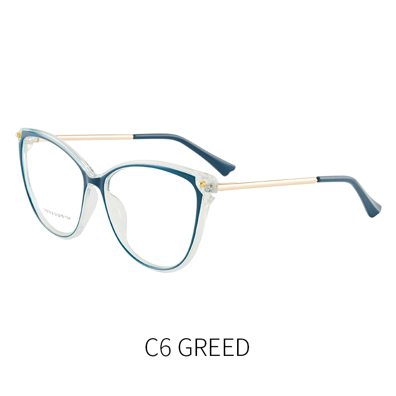 TR87014 Fashion Anti Blue Light Cat Eye Glasses Trendy Metal Optical Glasses Frame Women Designer Eyeglasses Frame