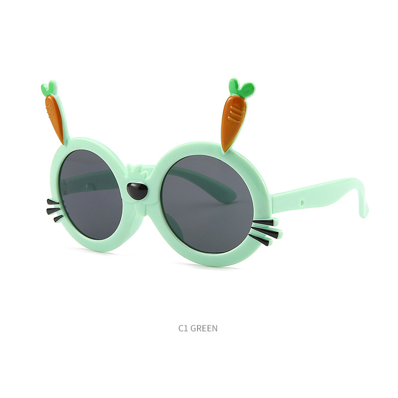 New children's sunglasses Fashion cartoon rabbit radish style sunglasses outdoor UV protection sunshade glasses