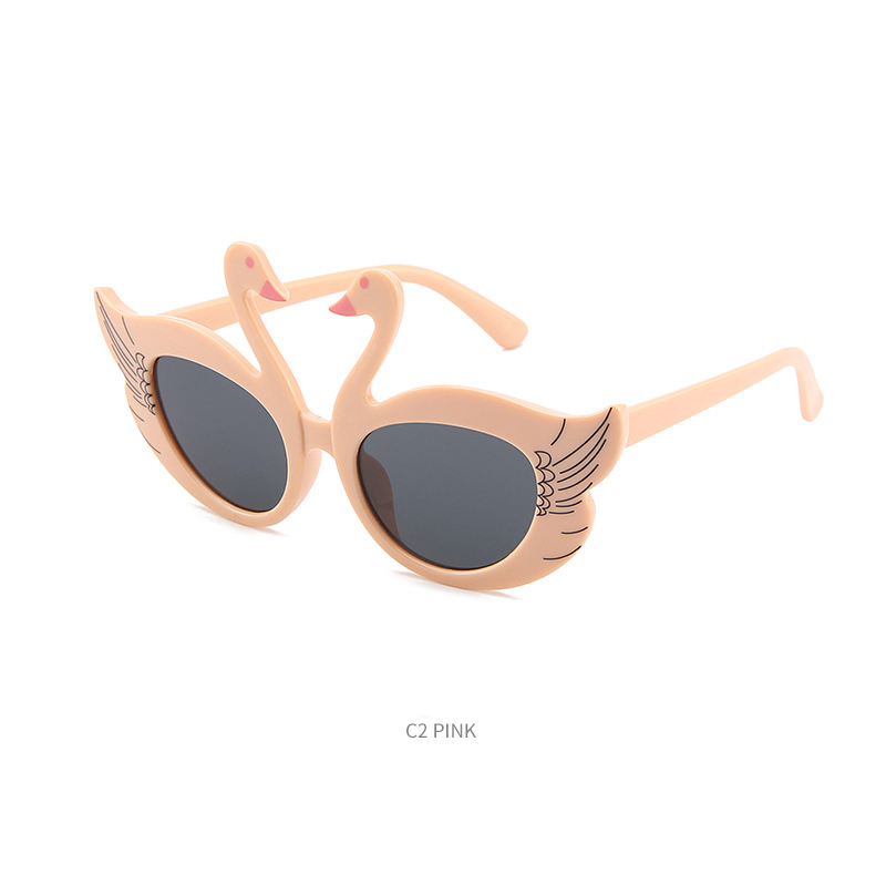 Children's sunglasses burst cute cartoon swan men's and women's baby sunglasses UV protection children's glasses wholesale