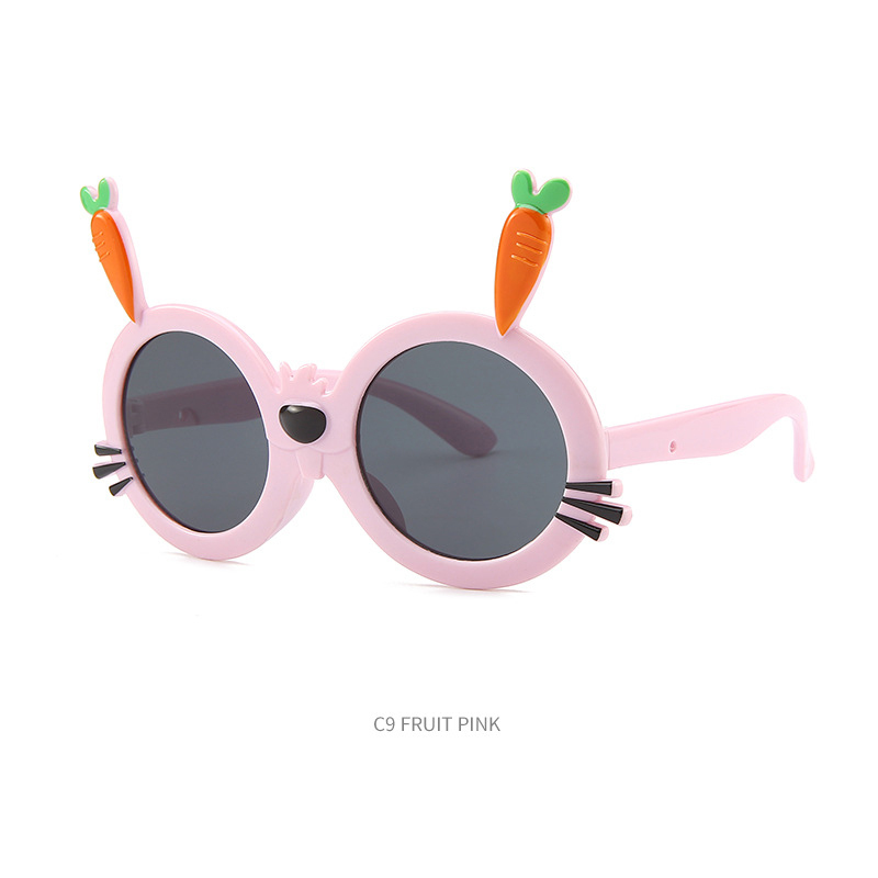 New children's sunglasses Fashion cartoon rabbit radish style sunglasses outdoor UV protection sunshade glasses