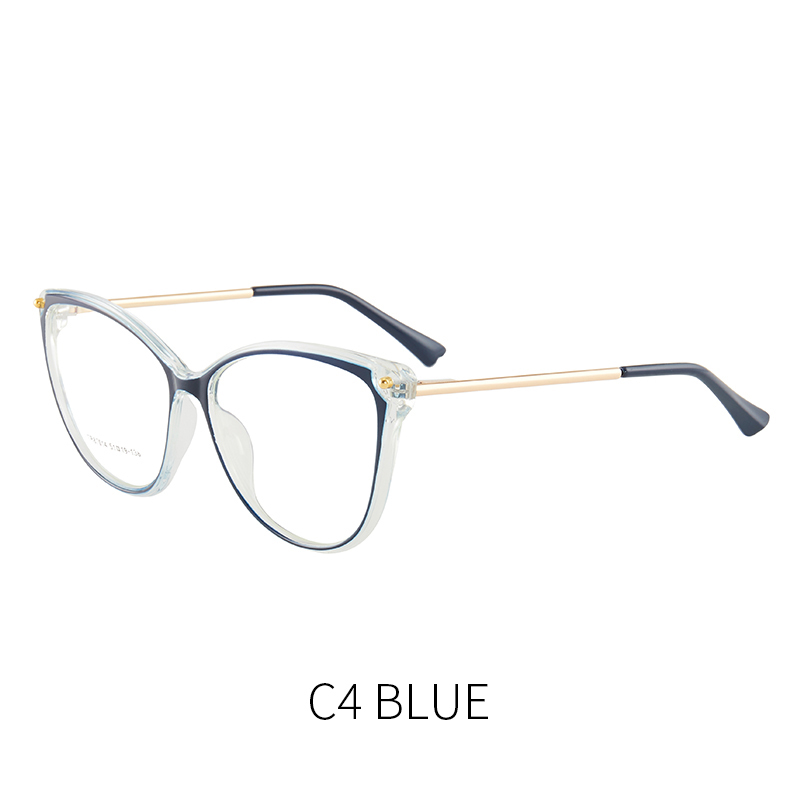 TR87014 Fashion Anti Blue Light Cat Eye Glasses Trendy Metal Optical Glasses Frame Women Designer Eyeglasses Frame