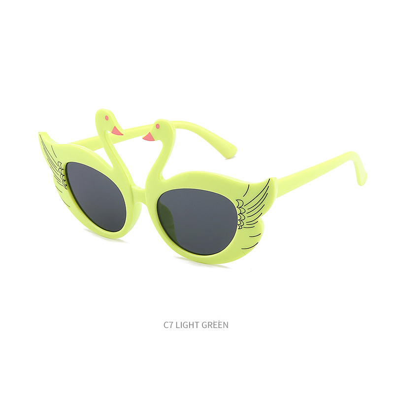 Children's sunglasses burst cute cartoon swan men's and women's baby sunglasses UV protection children's glasses wholesale
