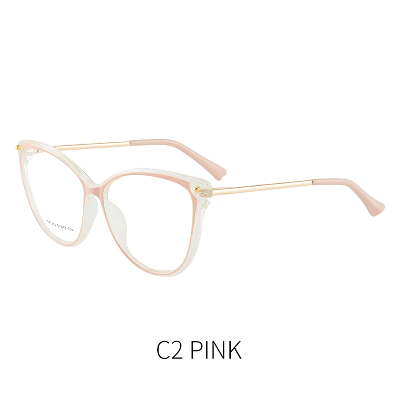 TR87014 Fashion Anti Blue Light Cat Eye Glasses Trendy Metal Optical Glasses Frame Women Designer Eyeglasses Frame
