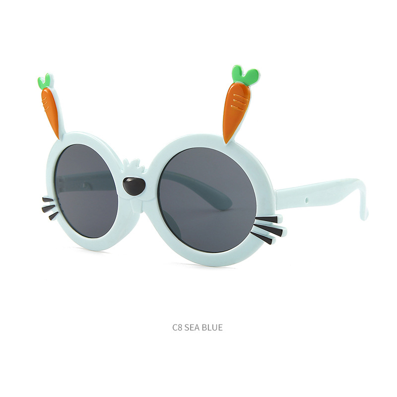 New children's sunglasses Fashion cartoon rabbit radish style sunglasses outdoor UV protection sunshade glasses
