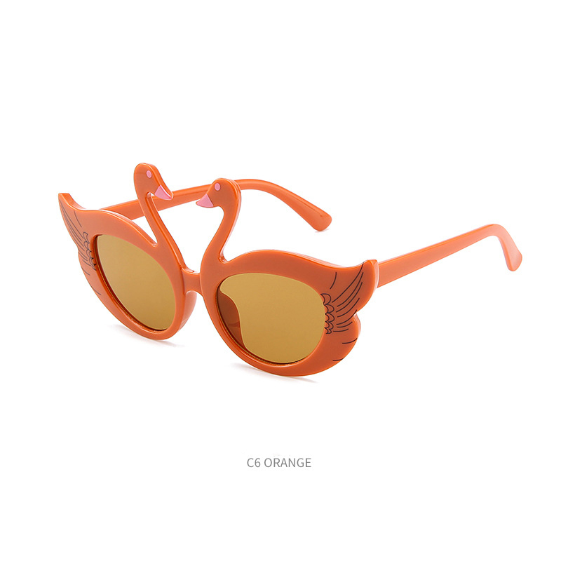 Children's sunglasses burst cute cartoon swan men's and women's baby sunglasses UV protection children's glasses wholesale
