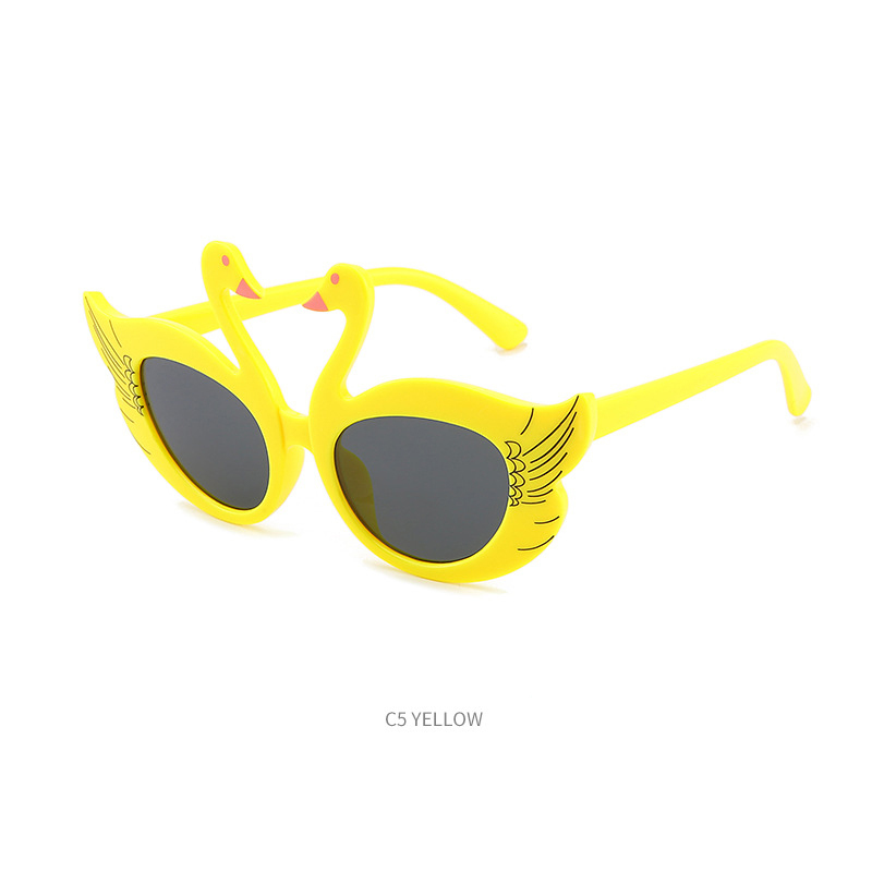 Children's sunglasses burst cute cartoon swan men's and women's baby sunglasses UV protection children's glasses wholesale