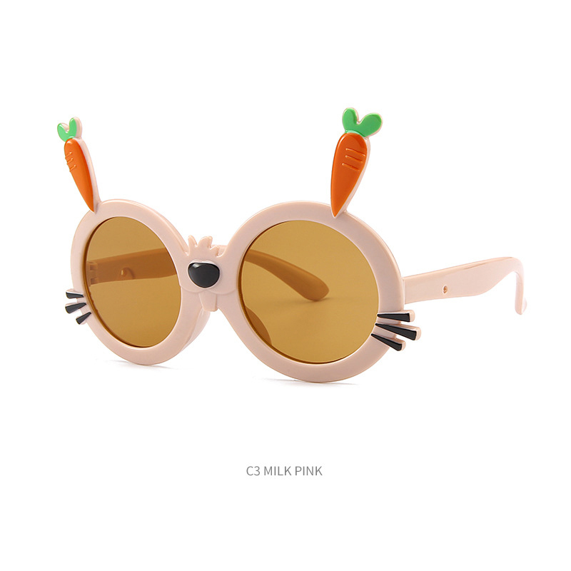 New children's sunglasses Fashion cartoon rabbit radish style sunglasses outdoor UV protection sunshade glasses
