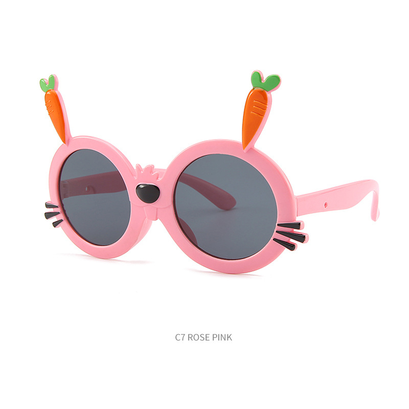 New children's sunglasses Fashion cartoon rabbit radish style sunglasses outdoor UV protection sunshade glasses