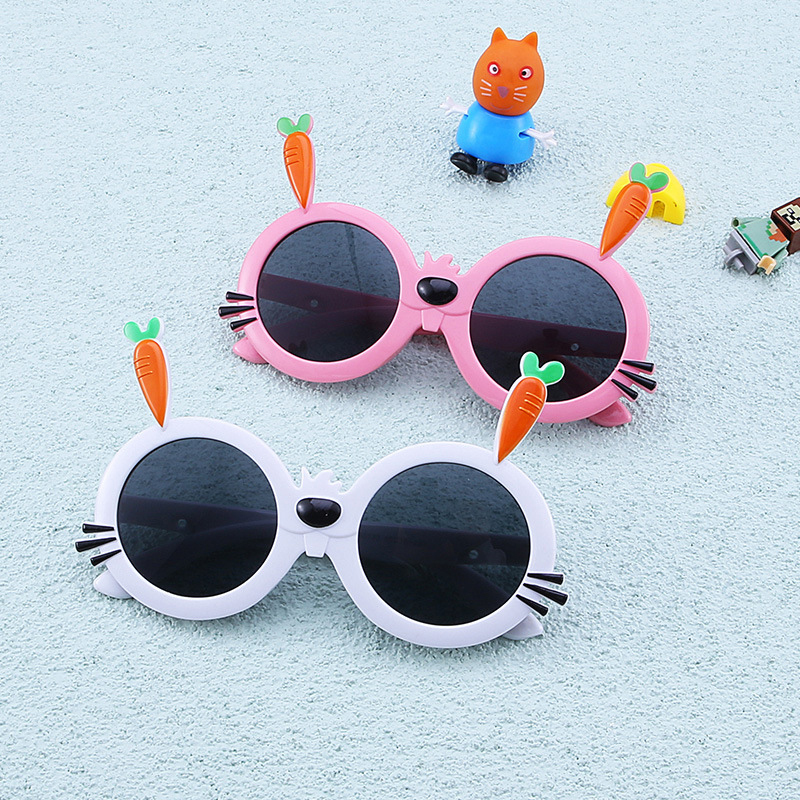 New children's sunglasses Fashion cartoon rabbit radish style sunglasses outdoor UV protection sunshade glasses