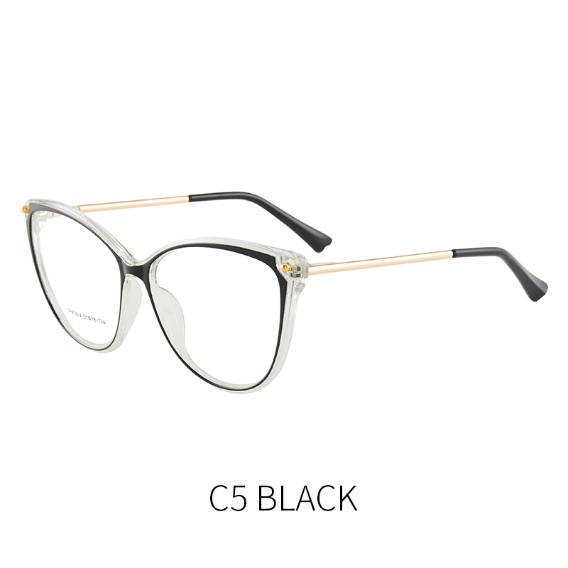 TR87014 Fashion Anti Blue Light Cat Eye Glasses Trendy Metal Optical Glasses Frame Women Designer Eyeglasses Frame