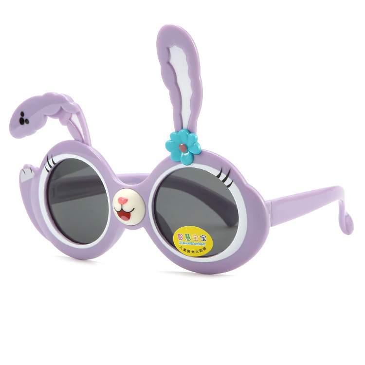 New little rabbit ears polarized sunglasses for children girls UV protective sunglasses silicone glasses