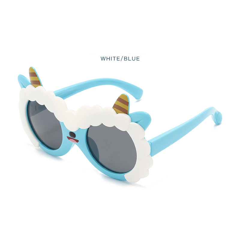 Summer new children can love card ventilation sunglasses baby lamb sunglasses silicone sun protection glasses