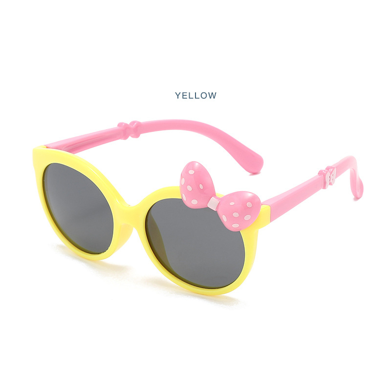 Summer new girl's cute sunglasses with bow Baby personality cartoon sunglasses travel sunshade glasses