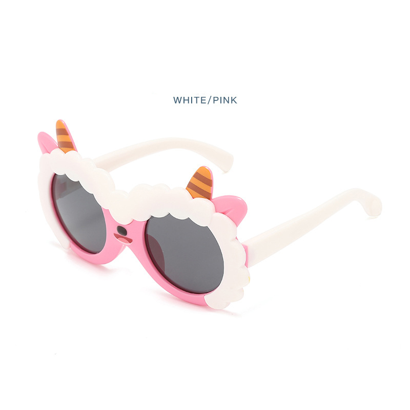 Summer new children can love card ventilation sunglasses baby lamb sunglasses silicone sun protection glasses