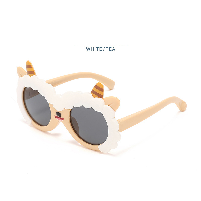 Summer new children can love card ventilation sunglasses baby lamb sunglasses silicone sun protection glasses