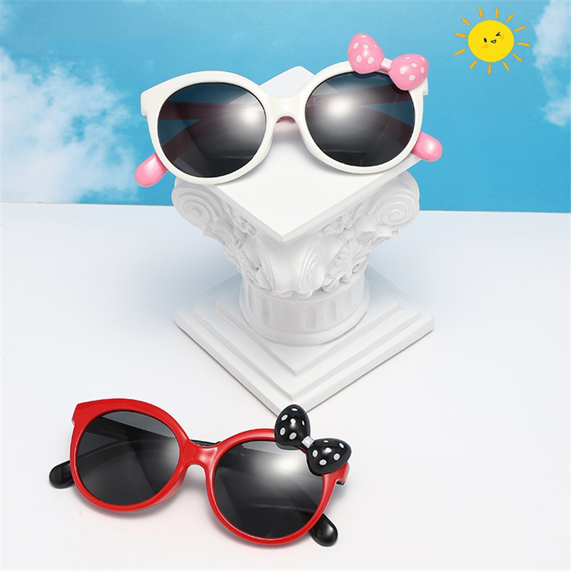 Summer new girl's cute sunglasses with bow Baby personality cartoon sunglasses travel sunshade glasses