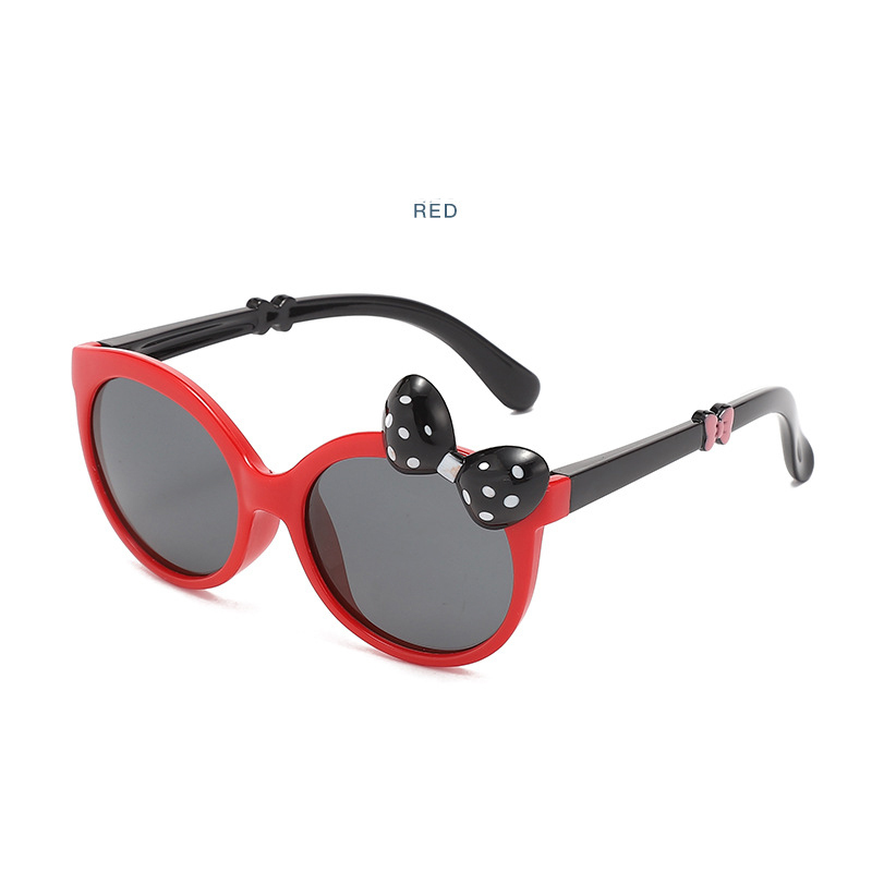 Summer new girl's cute sunglasses with bow Baby personality cartoon sunglasses travel sunshade glasses