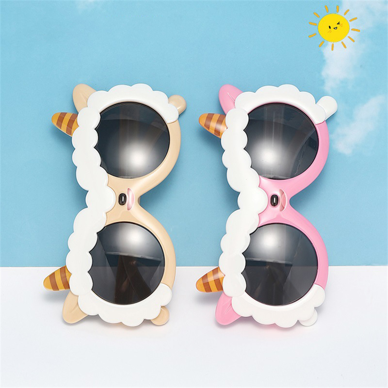 Summer new children can love card ventilation sunglasses baby lamb sunglasses silicone sun protection glasses