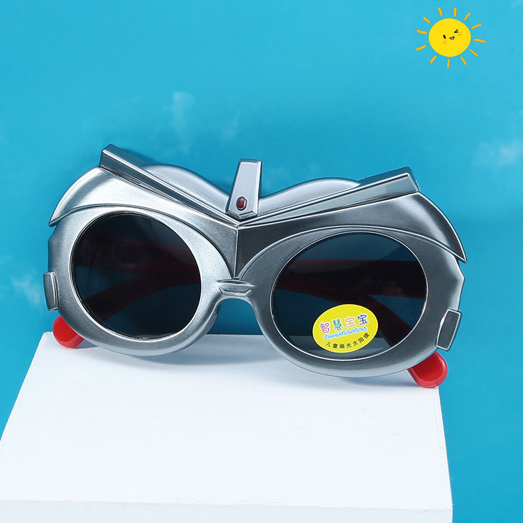 Smart baby children's polarizing sunglasses Ultraman baby sunglasses UV protection cartoon glasses selling