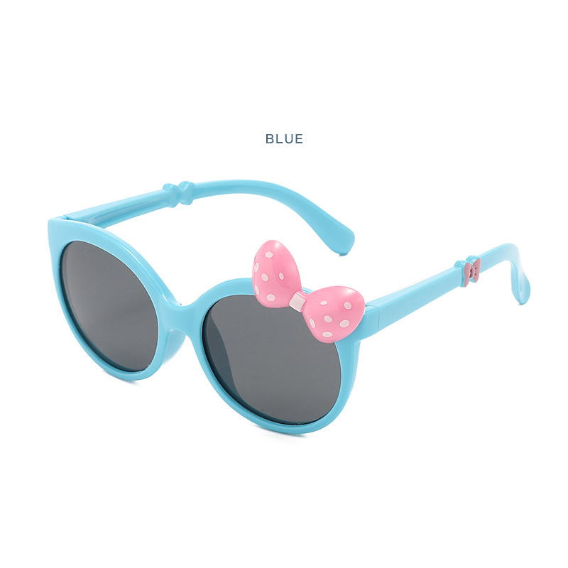 Summer new girl's cute sunglasses with bow Baby personality cartoon sunglasses travel sunshade glasses