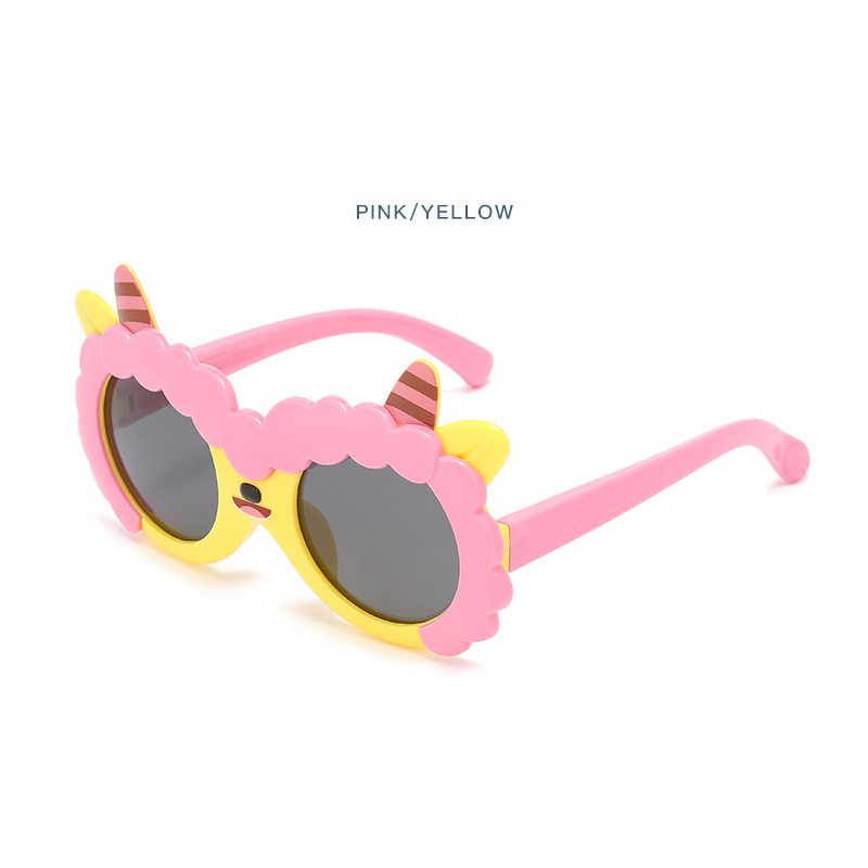 Summer new children can love card ventilation sunglasses baby lamb sunglasses silicone sun protection glasses