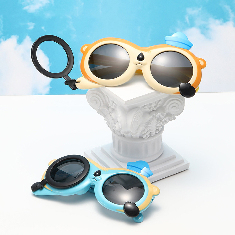 Uv-proof cartoon clamshell for baby dog soft silicone sunglasses for girls Toy glasses Polarized sunglasses for children
